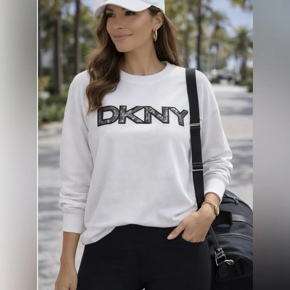 DKNY sequin logo sweatshirt